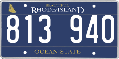 RI license plate 813940