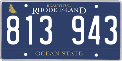 RI license plate 813943