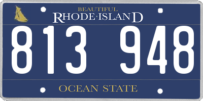 RI license plate 813948
