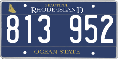 RI license plate 813952