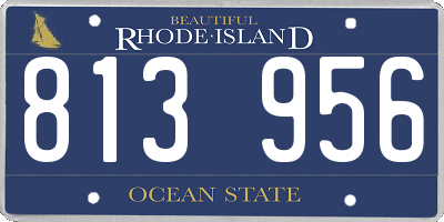 RI license plate 813956