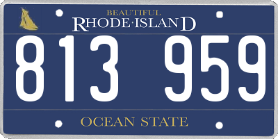 RI license plate 813959