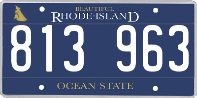 RI license plate 813963