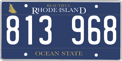 RI license plate 813968