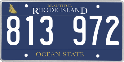 RI license plate 813972