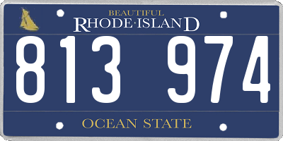 RI license plate 813974