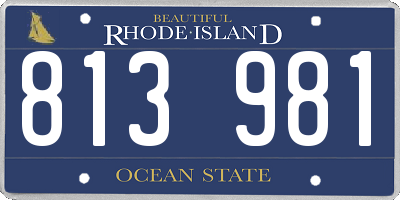 RI license plate 813981