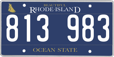 RI license plate 813983