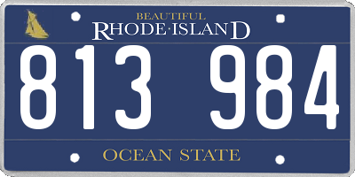RI license plate 813984