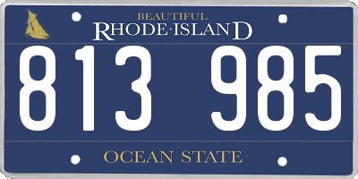 RI license plate 813985