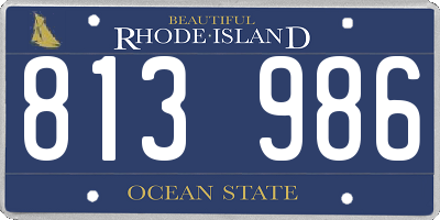 RI license plate 813986
