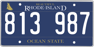 RI license plate 813987