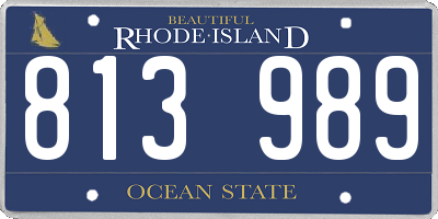 RI license plate 813989