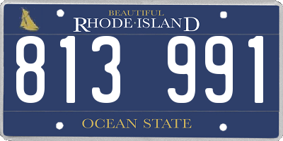 RI license plate 813991