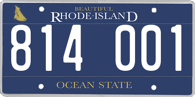 RI license plate 814001