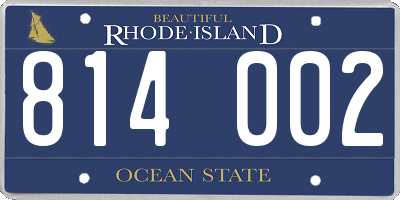RI license plate 814002