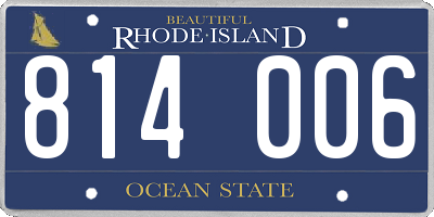 RI license plate 814006