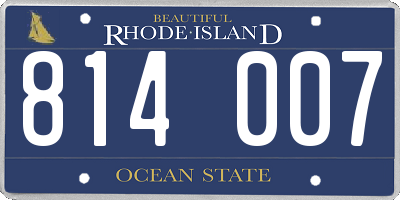 RI license plate 814007