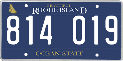 RI license plate 814019