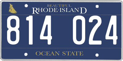 RI license plate 814024