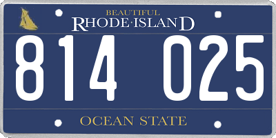RI license plate 814025