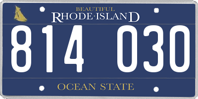 RI license plate 814030