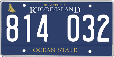 RI license plate 814032