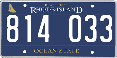 RI license plate 814033