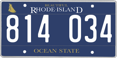 RI license plate 814034