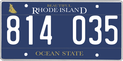 RI license plate 814035