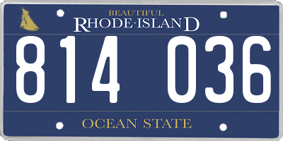 RI license plate 814036