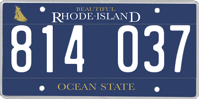 RI license plate 814037
