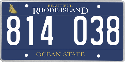 RI license plate 814038