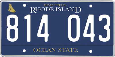 RI license plate 814043