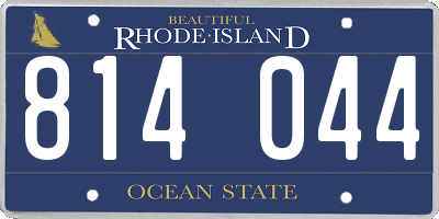 RI license plate 814044