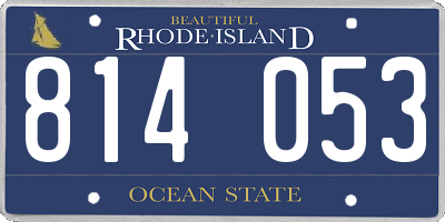 RI license plate 814053