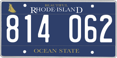 RI license plate 814062