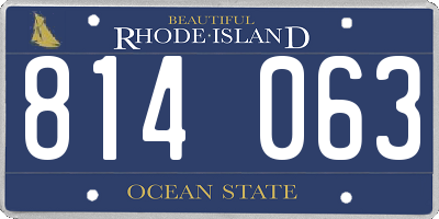 RI license plate 814063