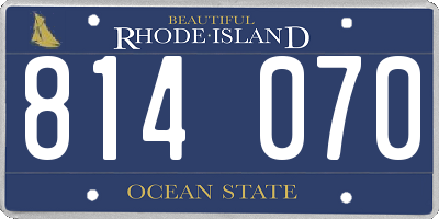 RI license plate 814070