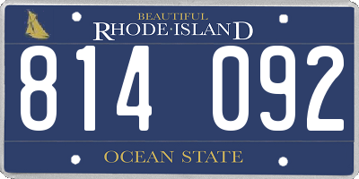 RI license plate 814092