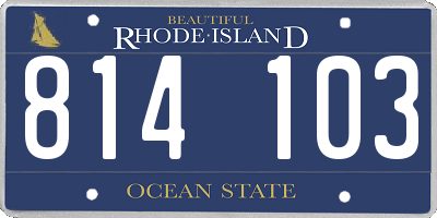 RI license plate 814103