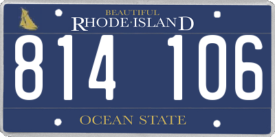 RI license plate 814106