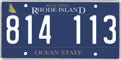 RI license plate 814113