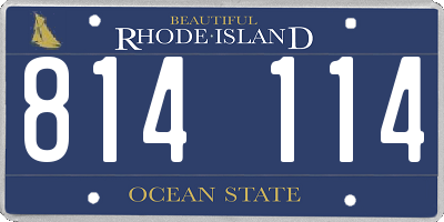 RI license plate 814114