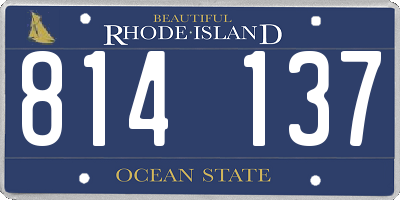 RI license plate 814137