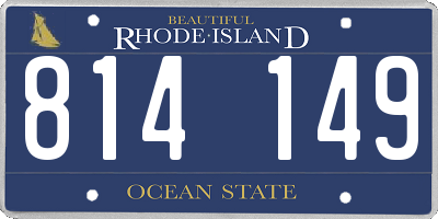 RI license plate 814149