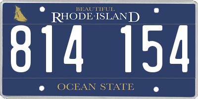 RI license plate 814154