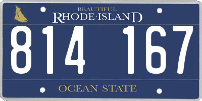 RI license plate 814167