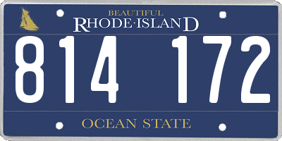 RI license plate 814172