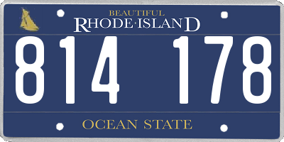RI license plate 814178